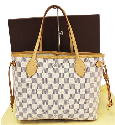 louis vuitton neverfull pm damier azur tote bag